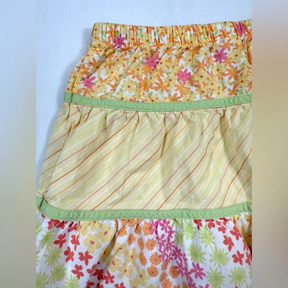GYMBOREE VINTAGE Freshly Picked Floral Yellow‎ Cottagecore Tiered Skirt Size 6